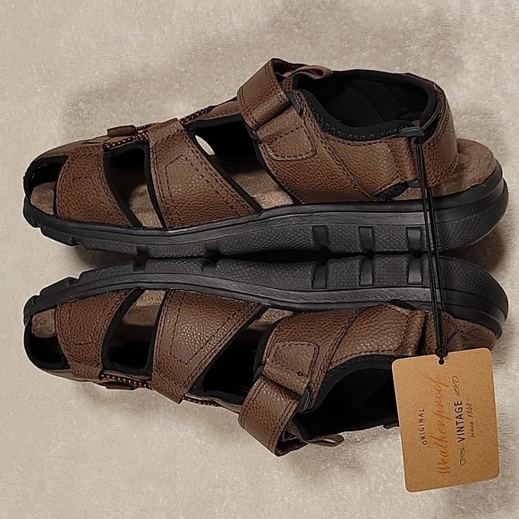 Weatherproof Vintage "Cory" Mens Brown Sandals, NWT - Picture 4 of 9